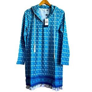 Cabana Life Women’s NWT SPF Hooded Swim Cover Dress Size Large